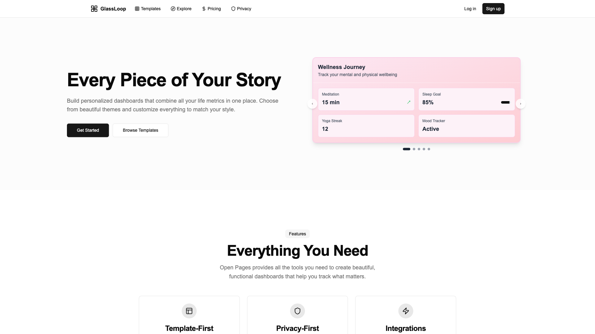 Landing Page & Dashboard System - First Image