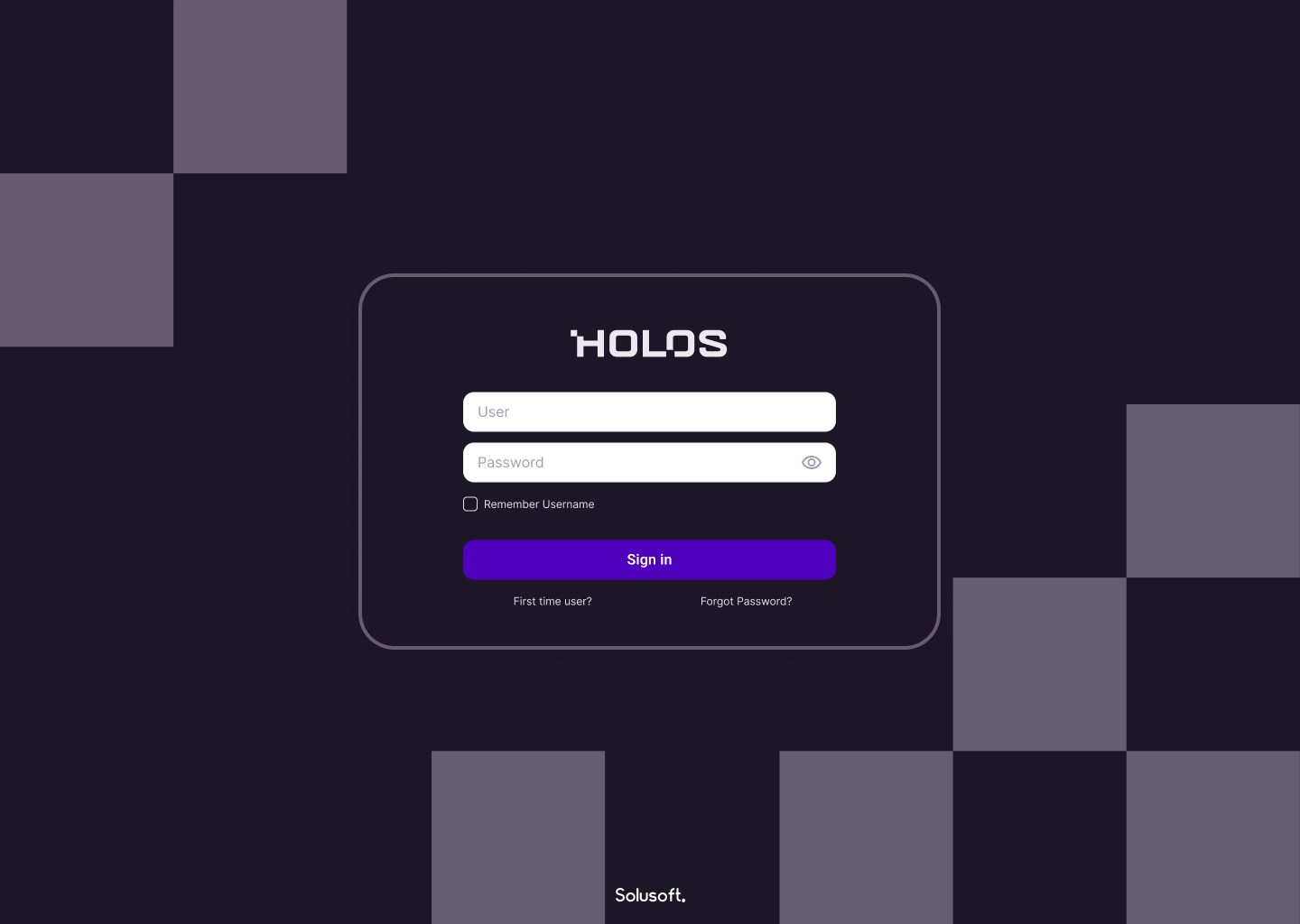 HOLOS OVA login screen