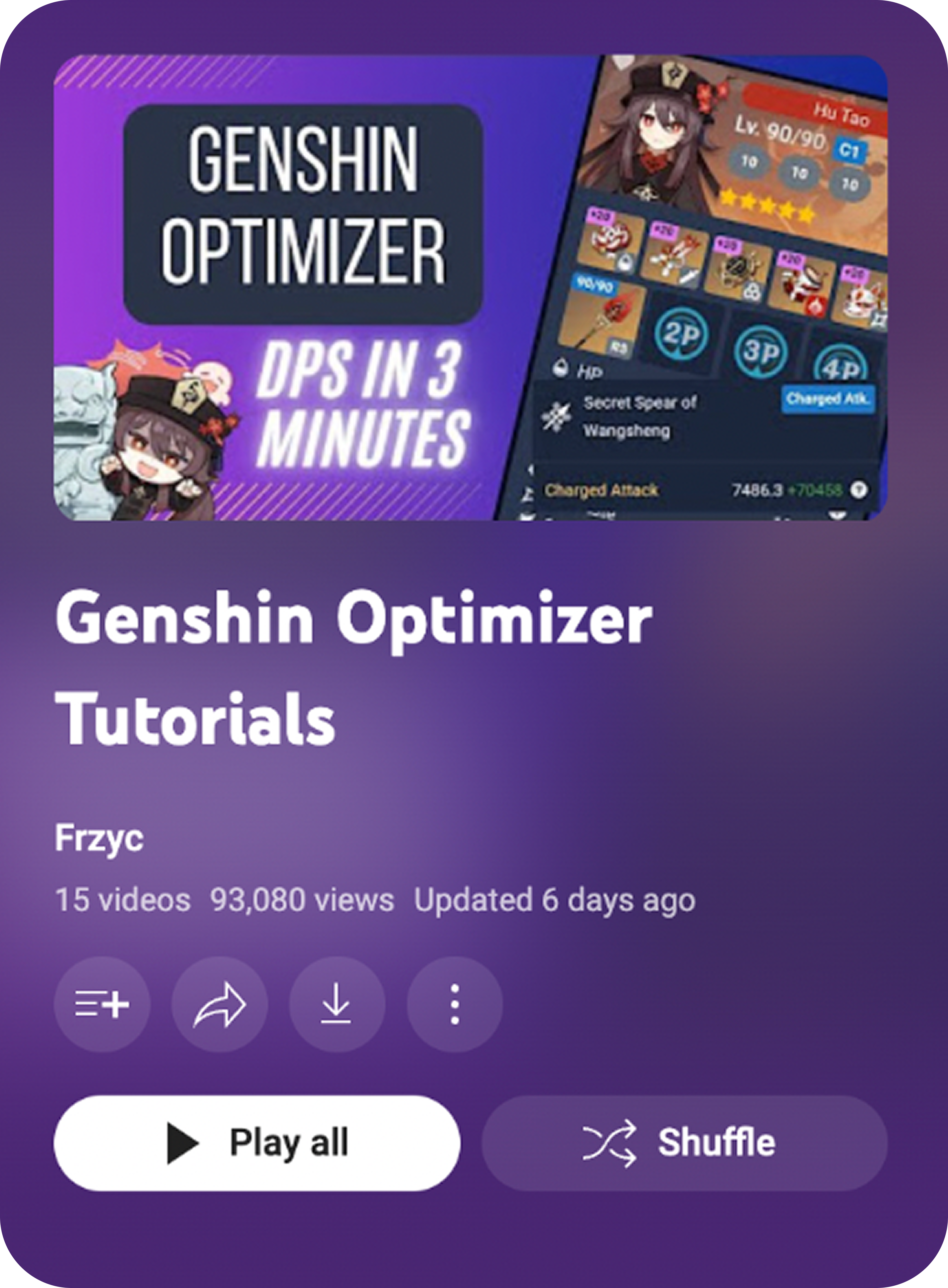 Genshin Optimizer popularity showcase